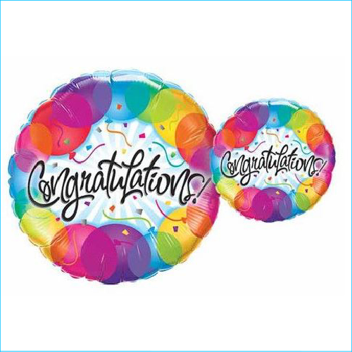 Foil Congratulations Colourful 45 Cm Lets Celebrate Parties