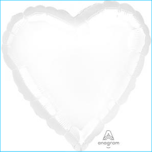 Foil 45cm Heart Metallic White – Lets Celebrate Parties