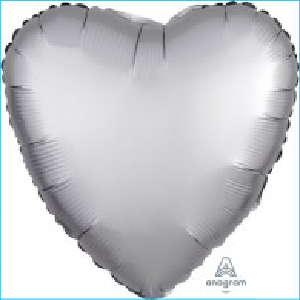 Foil 45cm Heart Satin Silver