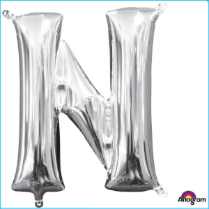 Airfill Letter N Silver Foil 40cm