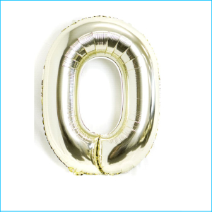 Foil 86cm White Gold Number 0