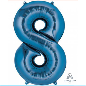 Foil 86cm Blue Number 8