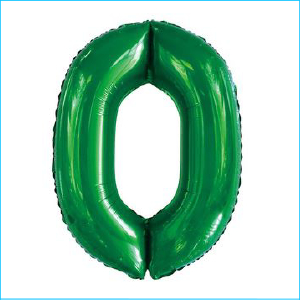 Foil 86cm Green Emerald Number 0