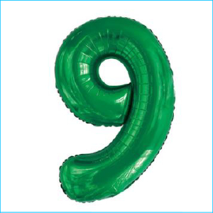 Foil 86cm Green Emerald Number 9