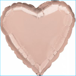 Foil 45cm Heart Metallic Rose Gold