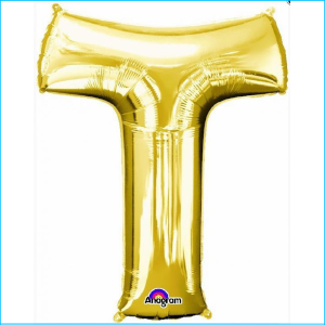 Airfill Letter T Gold Foil 40cm