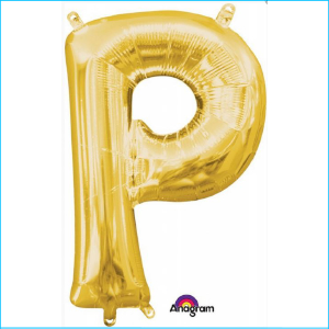 Airfill Letter P Gold Foil 40cm