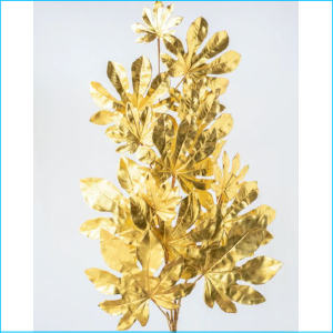 Spray Fatsia Leaf Gold 89cm