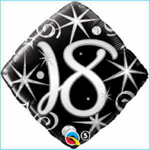 Foil 18th Birthday Black & Silver 45cm