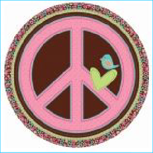 Foil Hippy Chick Peach Sign 45cm