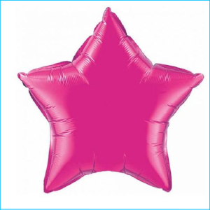 Foil 90cm Star Metallic Hot Pink