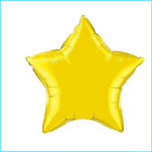 Foil 90cm Star Metallic Citrine Yellow