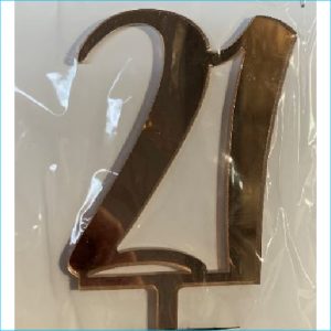 Cake Topper Rose Gold Number 21