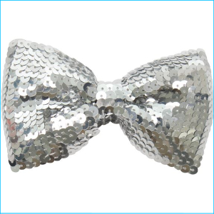 Silver Sequin Bowtie