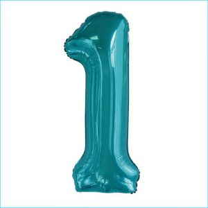 Foil 86cm Teal Number 1 Meteor