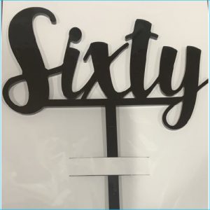 Cake Topper Sixty Black