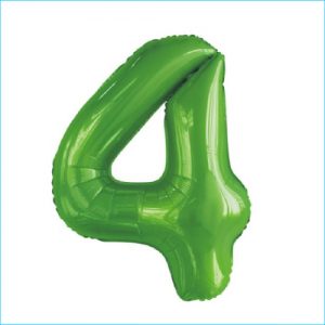 Foil 86cm Green Lime Number 4