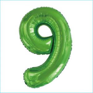 Foil 86cm Green Lime Number 9