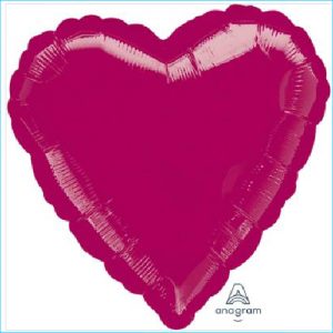 Foil Heart Burgundy 45cm