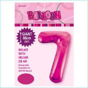 Foil 86cm Pink Number 7 Meteor