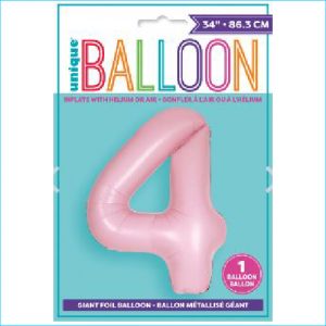 Foil 86cm Matte Lovely Pink Number 4