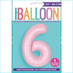 Foil 86cm Matte Lovely Pink Number 6