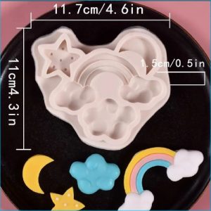 Silicone Mould Rainbow and Clouds TA