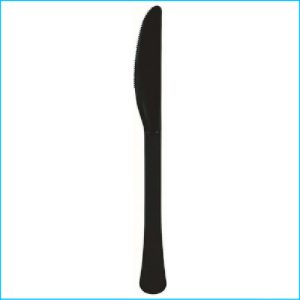 Black Plastic Knives Pk 20