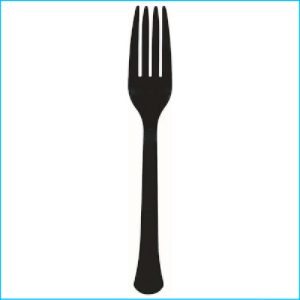 Black Plastic Forks Pk 20