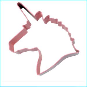 Cookie Cutter Unicorn Head 4.75" Pink