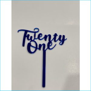 Cake Topper Twenty One Blue