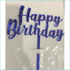 Cake Topper Happy Birthday Blue