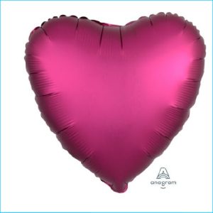 Foil 45cm Heart Satin Pomegranate