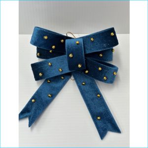 Velvet Blue Bow 13cmx18cm