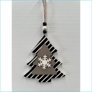 Wooden Xmas Tree Snow Flake 13cm