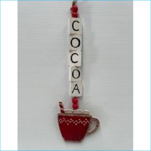 Wooden Hanging Cocoa 33cm