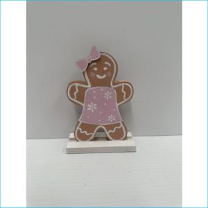 Wooden Gingerbread Girl Stand 14cm