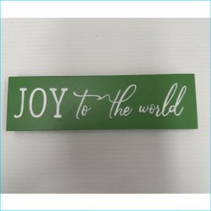 Wooden Plaque Joy to the World 20x6cm