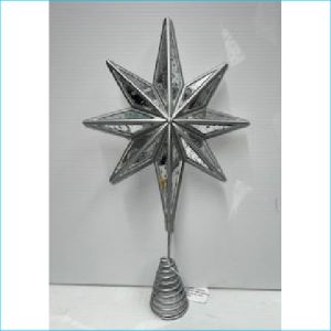 Mirror Cracked Tree Topper Star 35cm