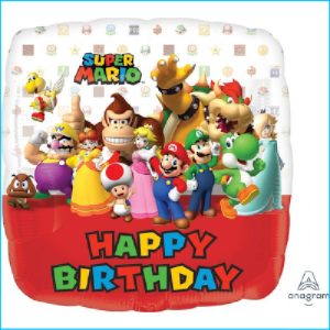 Foil Super Mario Happy Birthday 45cm