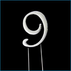 Cake Topper Silver Number 9 7cm