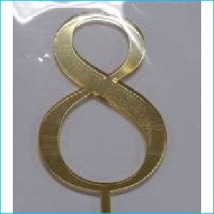 Cake Topper Gold Number 8