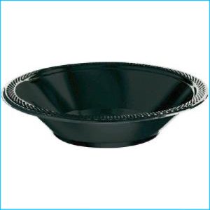 Black Plastic Bowl Pk 20