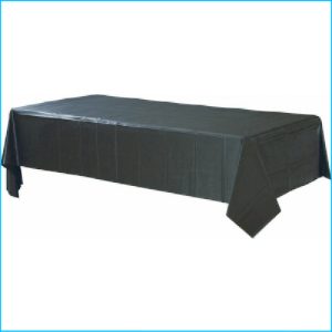 Black Rectangle Plastic Tablecover 1.37m