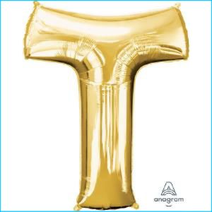 Airfill Letter T Gold 35.5cm M