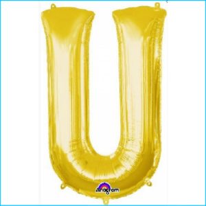 Airfill Letter U Gold Foil 40cm