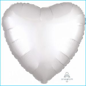 Foil 45cm Heart Satin White