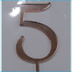 Cake Topper Rose Gold Number 5