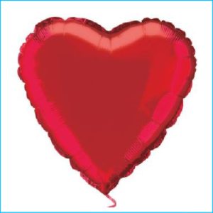 Foil 45cm Heart Metallic Red