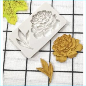 Silicone Mould Peony Flower and Leave